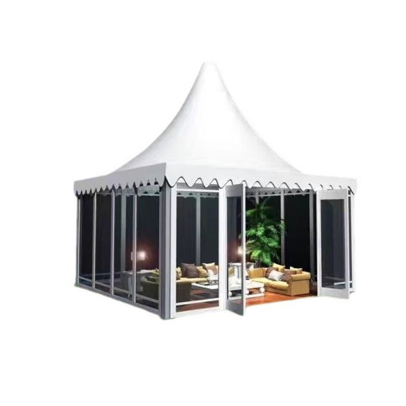 Outdoor Garden Aluminum Alloy Pointed Top Tent European Style Aluminum Pole Tent Car Show Wedding Exhibition Banquet Tent Four Corner Canopy