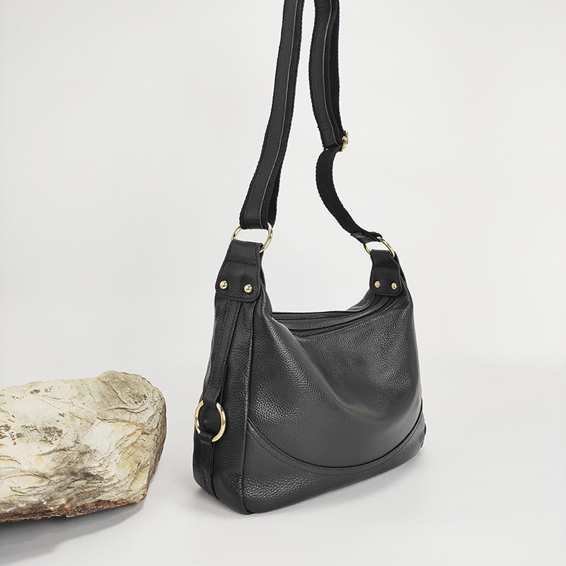 Genuine Leather Crossbody Bag for Women2025Versatile Soft Top Layer Cowhide Large Capacity Shoulder Bag for Middle-aged Moms, Light Luxury Style