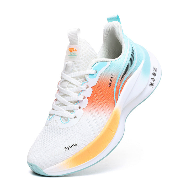 Carbon Plate Ultra-Light Jacquard Breathable Running Shoes Couple Style Sports Shock Absorption Body Test Student Outdoor Racing Men