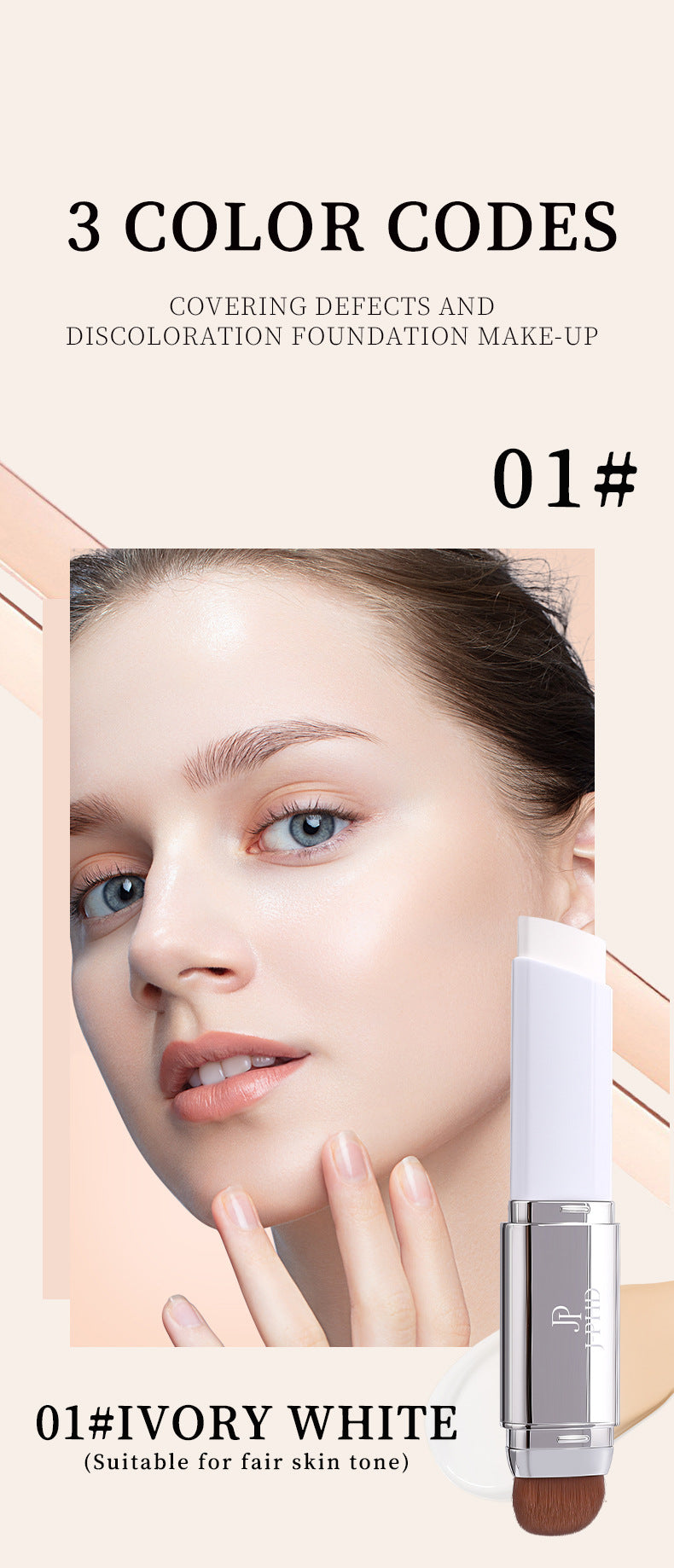 US Region J-PHD 2-in-1 Color Changing Foundation Stick cream stick Hydrating, lightweight, and fits well