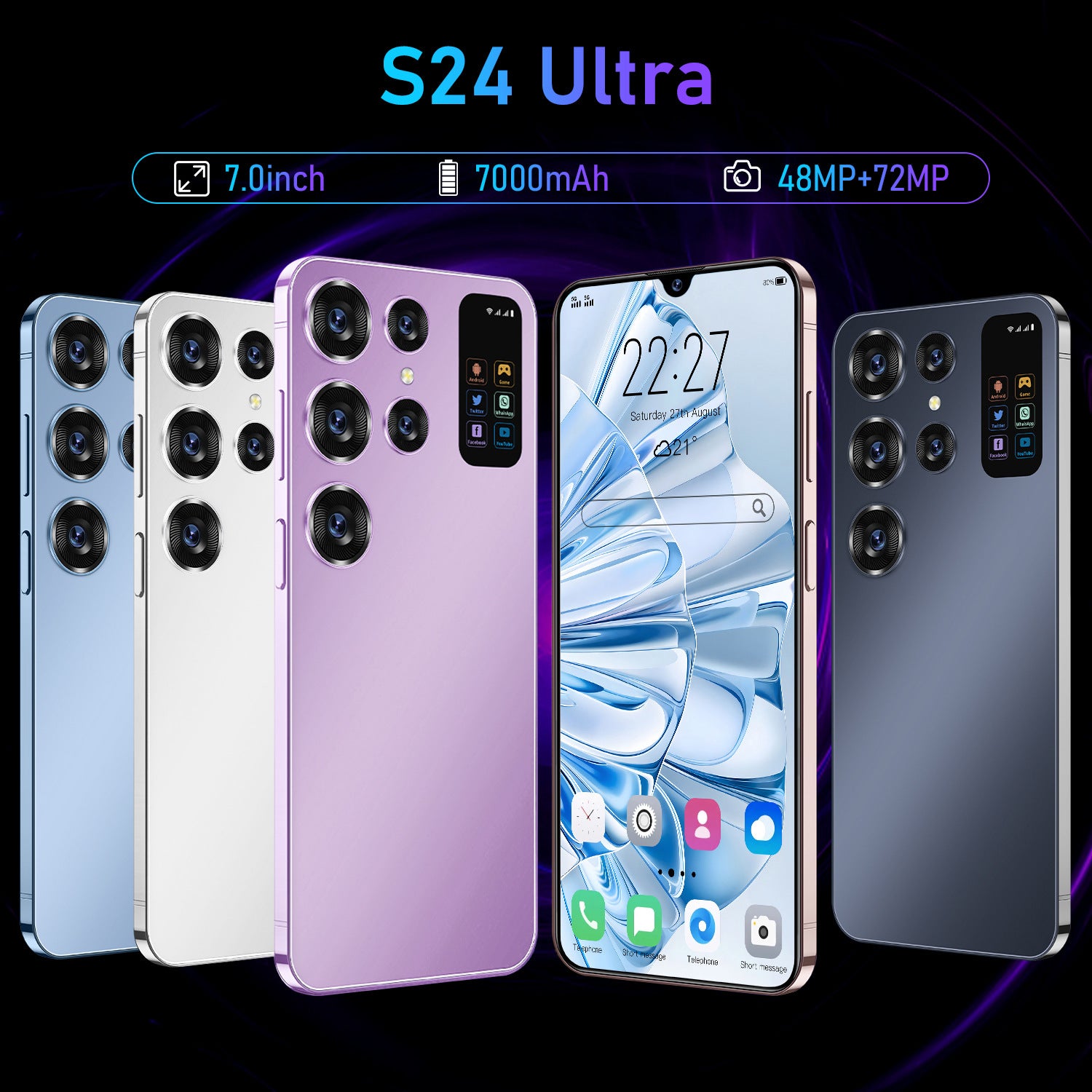 Hot Selling Smart Phone S24 Ultra Brand new Android phone16+1T Wholesale for Mobile Phone Manufacturers