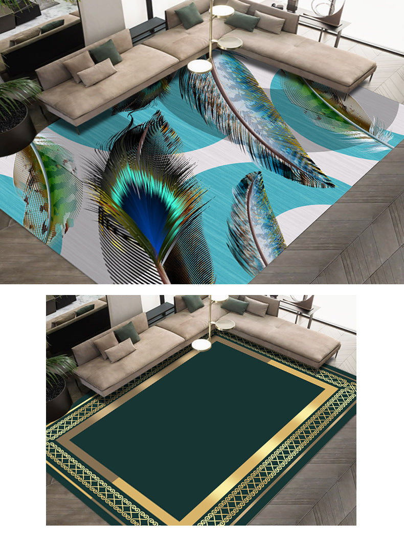 Light Luxury Crystal Velvet Carpet Wear-Resistant and Dirt-Resistant Living Room Sofa Coffee Table Carpet Cooling and Silent Home Non-Slip Bedroom Carpet