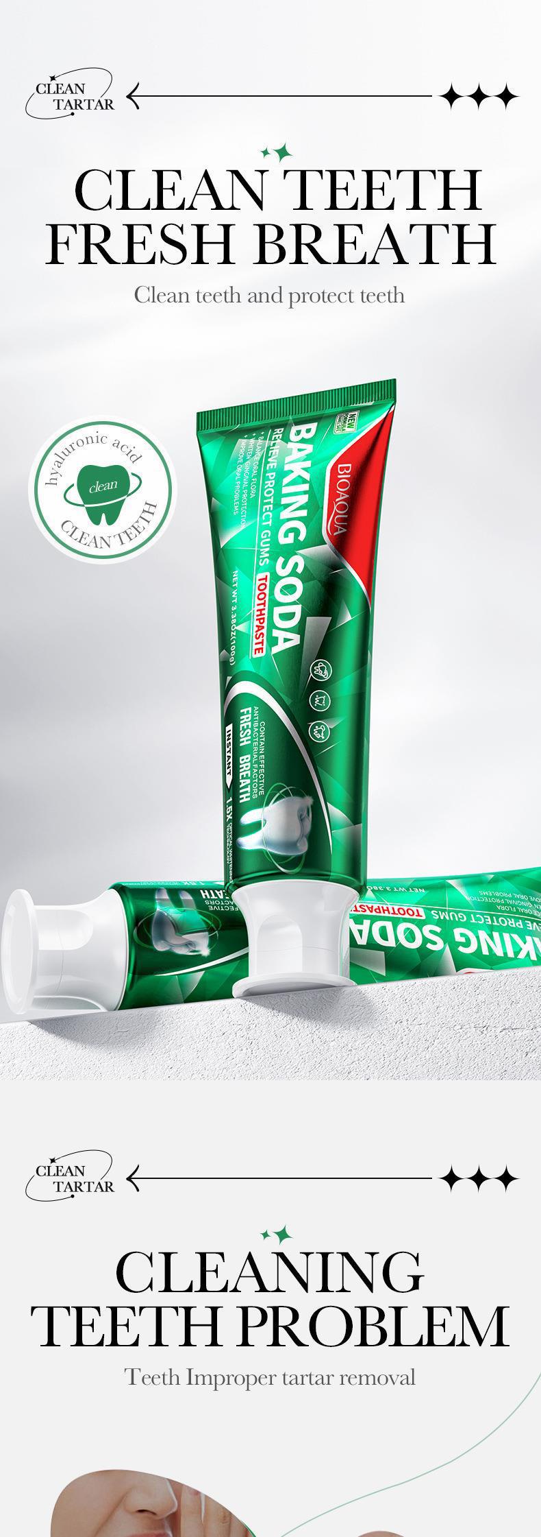 BIOAOUA Baking Soda Gum Care Toothpaste Clean the Mouth and Freshen Breath Genuine Toothpaste Wholesale