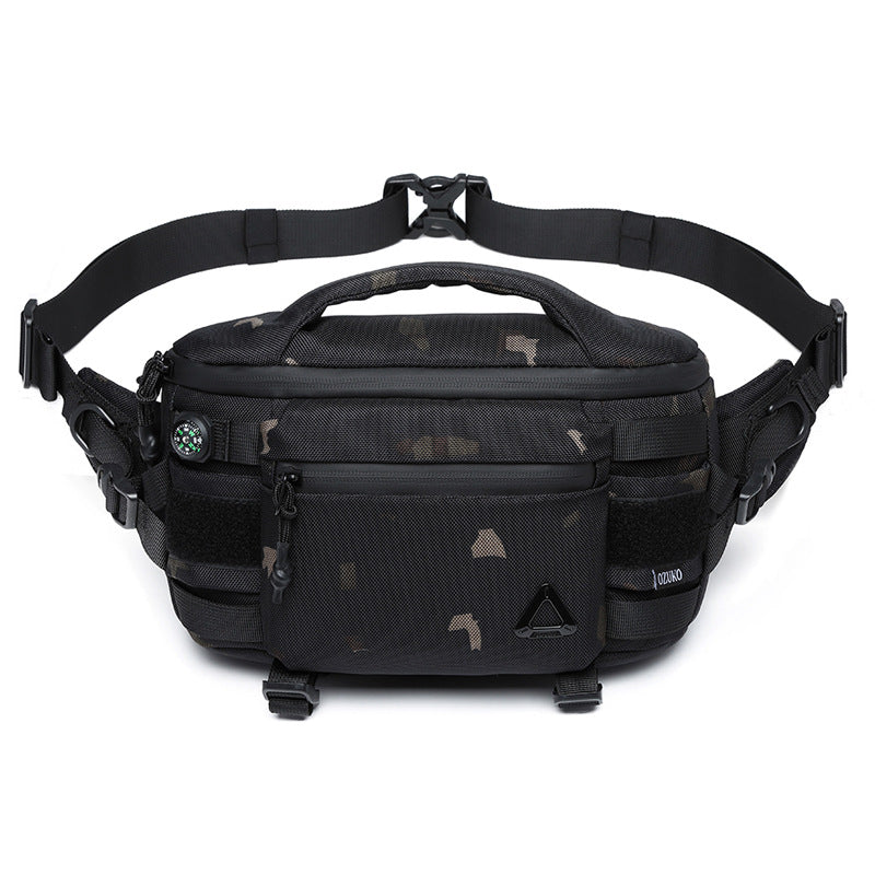OZUKO Men's Waist Bag Waterproof High-End Crossbody Bag Chest Bag Tactical Trendy Portable Functional Travel Bag