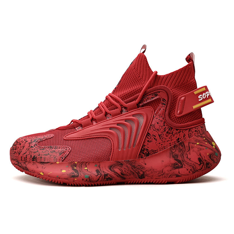 2025New National Fashion Casual Shoes Breathable Mesh Patchwork Men's Shoes Thick Sole Height Increasing Non-Slip Wear-Resistant Sports Shoes