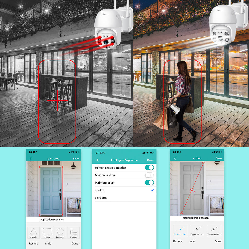 V380Outdoor Wireless Surveillance Camera A6Outdoor Waterproof Surveillance Dome Camera HD Full Color Night Vision Camera