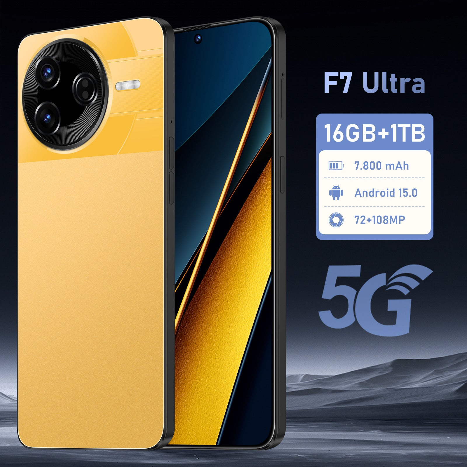 F7 Ultra Mobile Phone7.3Inch Hd Large Screen16+1T True5G Android15Smartphone Manufacturer