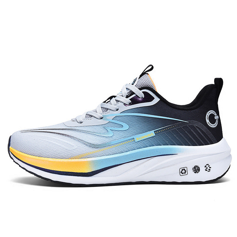 Spring New Ultra-Light Carbon Plate Sports Shoes Large Size Shock Absorption Breathable Running Shoes Racing Sports Soft Sole Men's Shoes