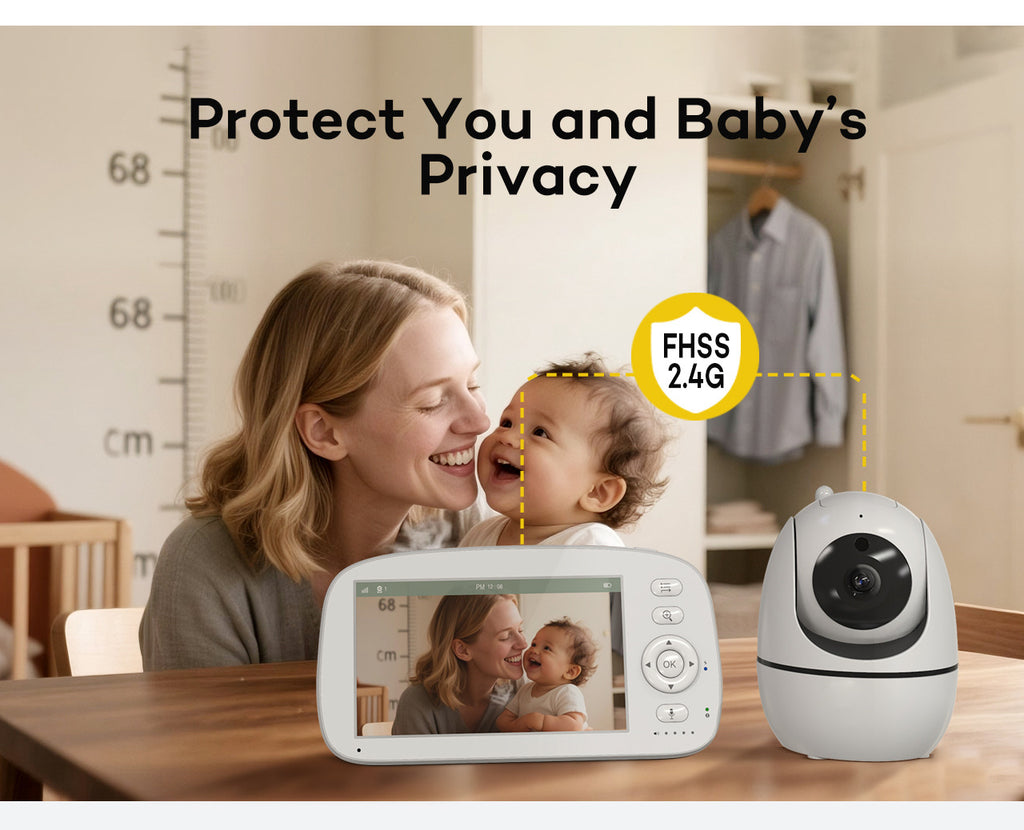 5.0Inch Digital Children's Night Vision Monitor Lullaby Intercom Room Temperature Detection HD Wireless Baby Monitor