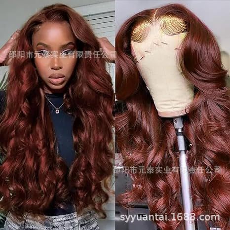 13x4 Reddish Brown Lace Front Wigs For Women Synthetic Wigs