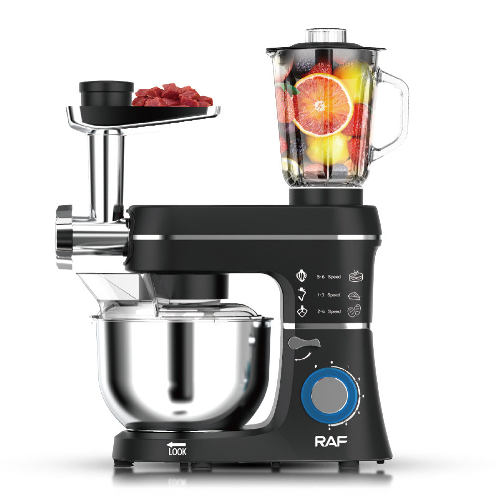 RAF European Standard 3-in-1 Chef Machine Multi-Functional Dough Mixer Household Meat Grinder Juicer Food Processor