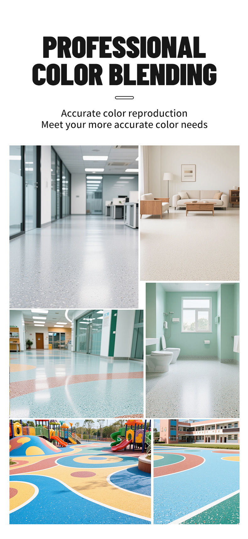 Qixia Epoxy Color Sand Floor Paint Cement Floor Paint Wear-resistant Imitation Marble Paint Self-leveling Floor Paint