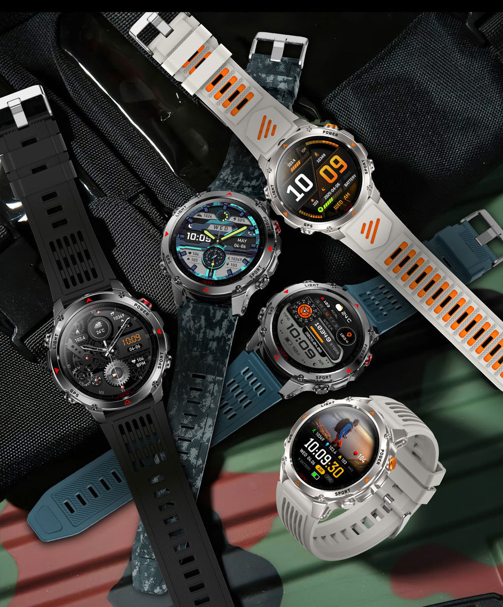 HT33Smart Watch Bluetooth Call True Heart Rate Step Count Sleep Monitoring Compass Deep Waterproof Sports Three-Proof