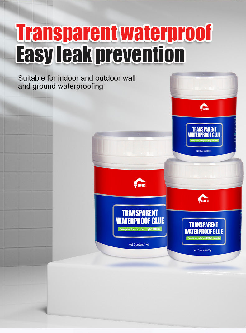 Transparent Waterproof Adhesive Roof Exterior Wall Window Sill Waterproof Leak Repair Coating Pure Acrylic Glue