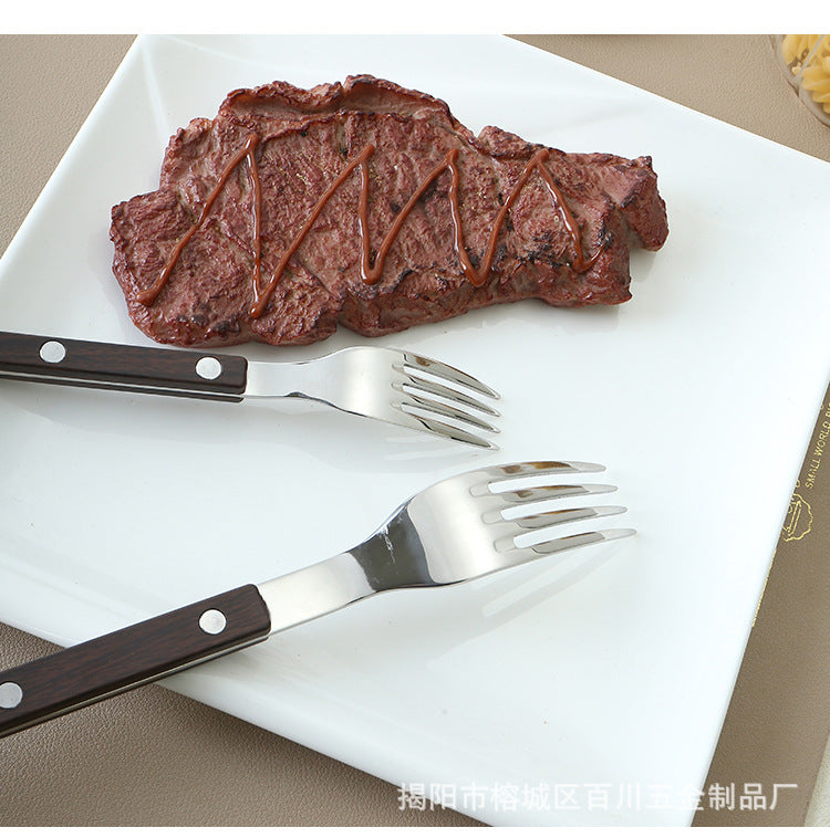 304Mirror Western Tableware Set ABS Handle Butter Knife Fork Spoon Clip Handle Steak Dessert Spoon Fork Plastic Handle