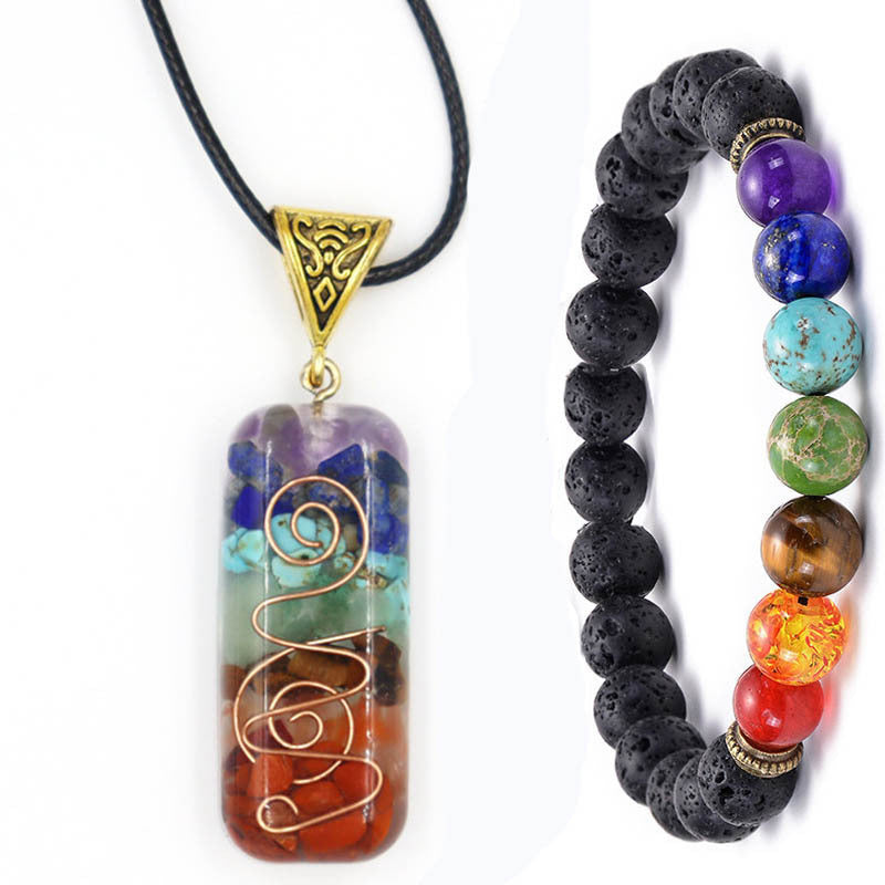 Couple Necklace Natural Crystal Stone Necklace Set for Men Versatile High-End Resin Crystal Pendant Set