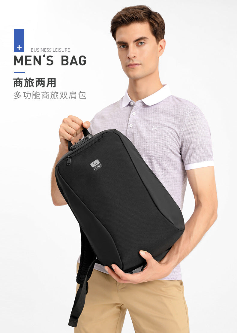 ozuko New Business Backpack Commuting Fashion Student School Bag Casual Waterproof Computer Backpack backpack