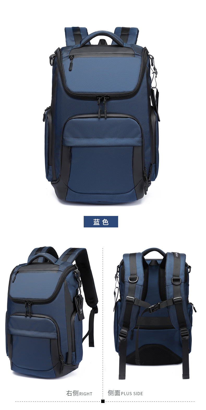 OZUKO Business Backpack Men's Commuting Large Capacity Computer Bag Travel Backpack High-end Waterproof School Bag