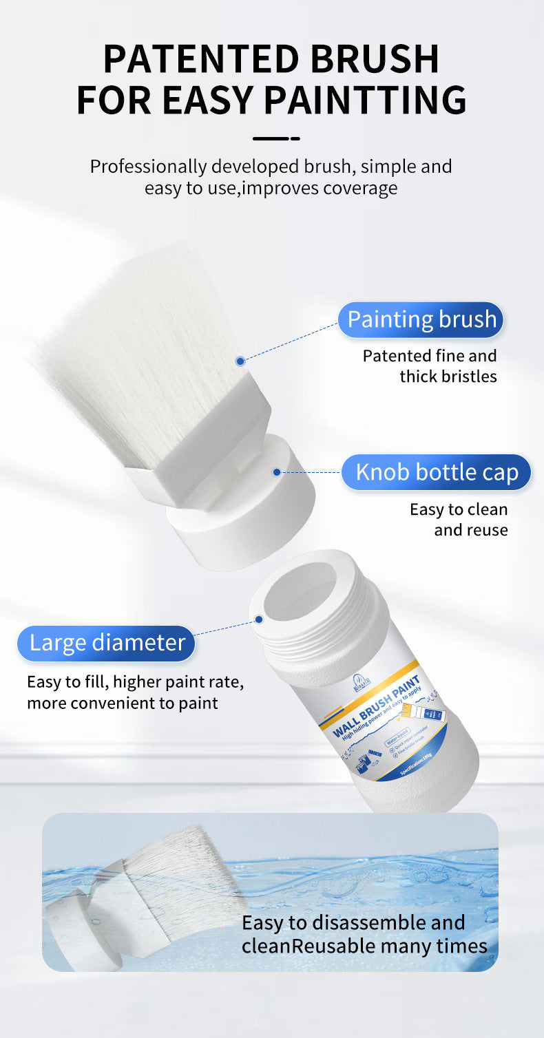 Interior Wall Paint White Wall Brush Paint Water-Based Odorless Latex Paint Wall Renovation Household Paint Wall Repair