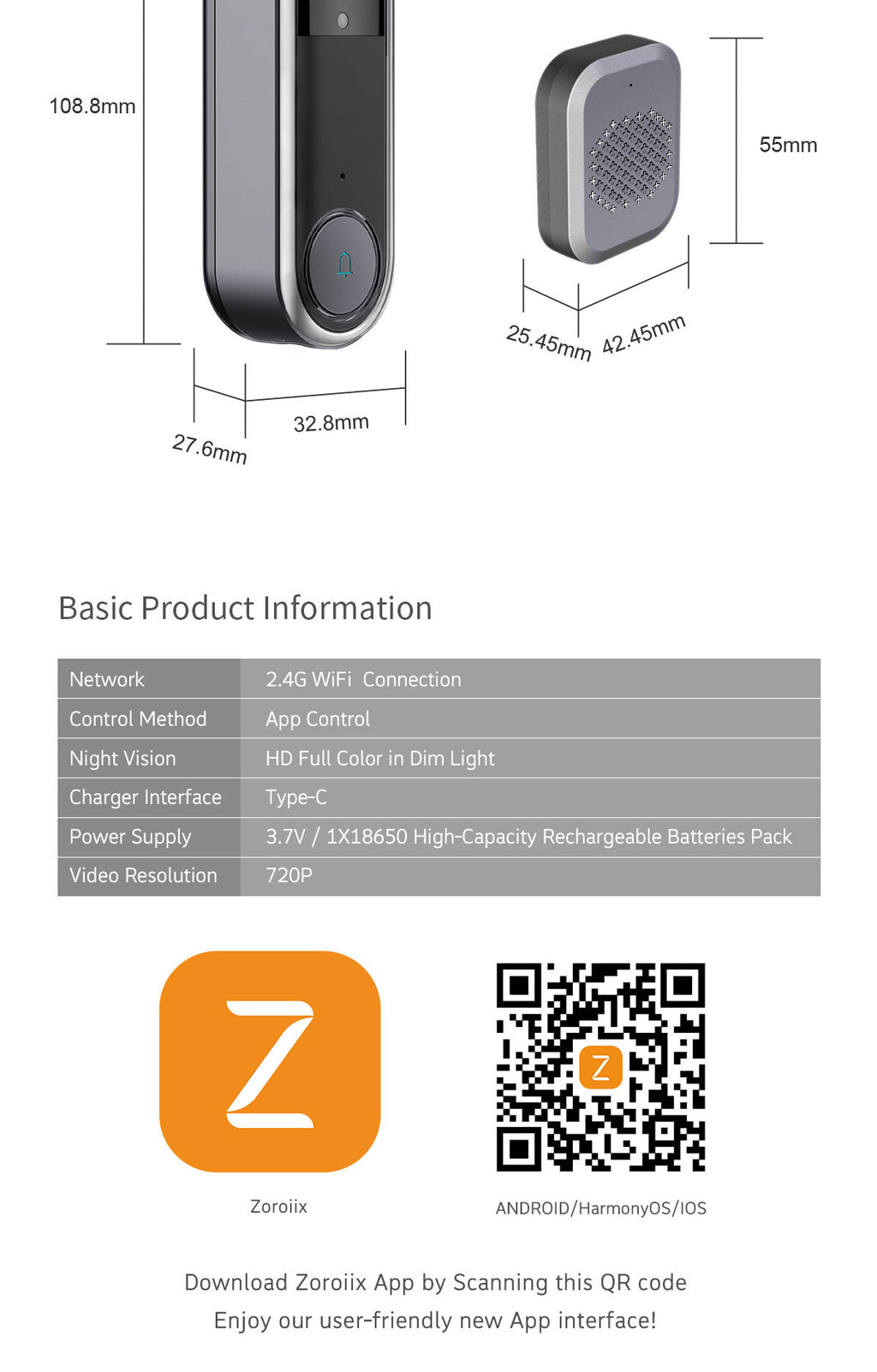Low Power Consumption Wireless Visual Smart Doorbell Voice Intercom Home Alarm wifi Mobile Remote Electronic Cat Eye
