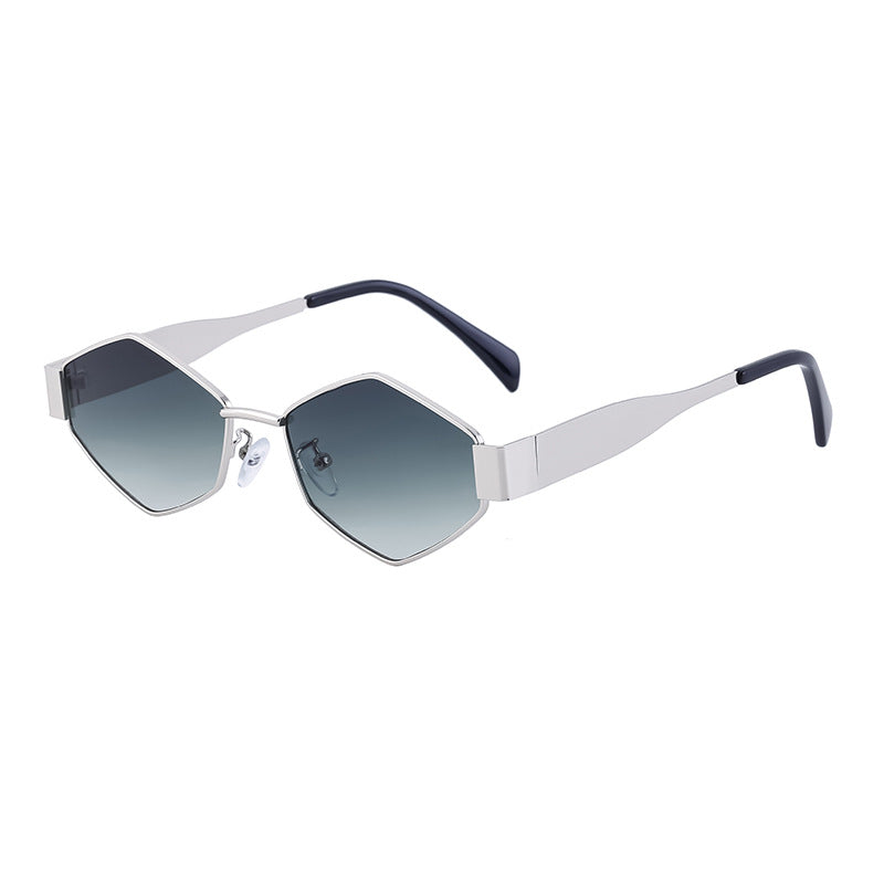 European and American Fashion Irregular Metal Sunglasses for Women Trendy Personality Wide Temple Sunglasses Wholesale sunglass