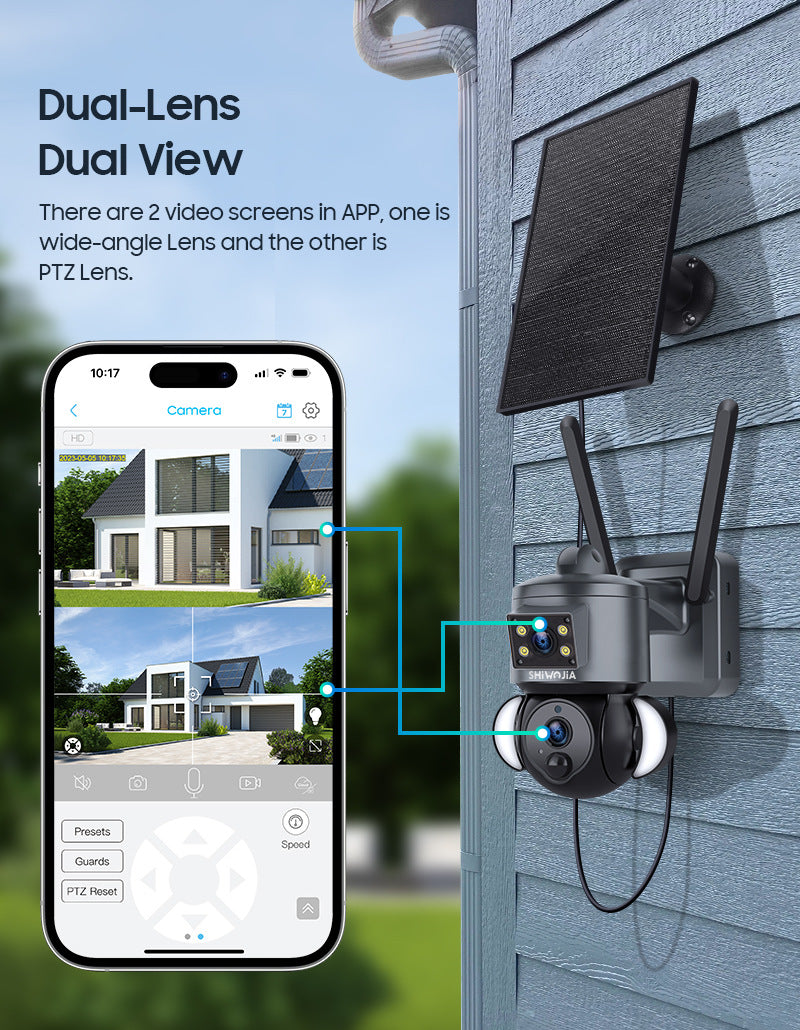 Exclusive Supply AOV Low Power Consumption All Day Recording Surveillance4G Hd600MP Solar-powered Gun Ball Linked Camera
