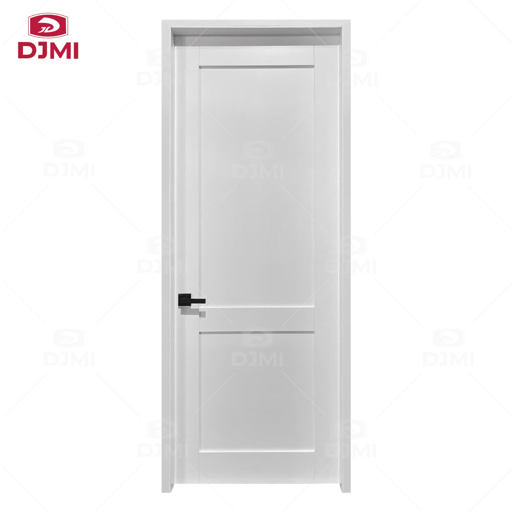 Guangdong Daji Customize Interior Bedroom White Primed Solid Core Wood Single Prehung Interior Shaker Door