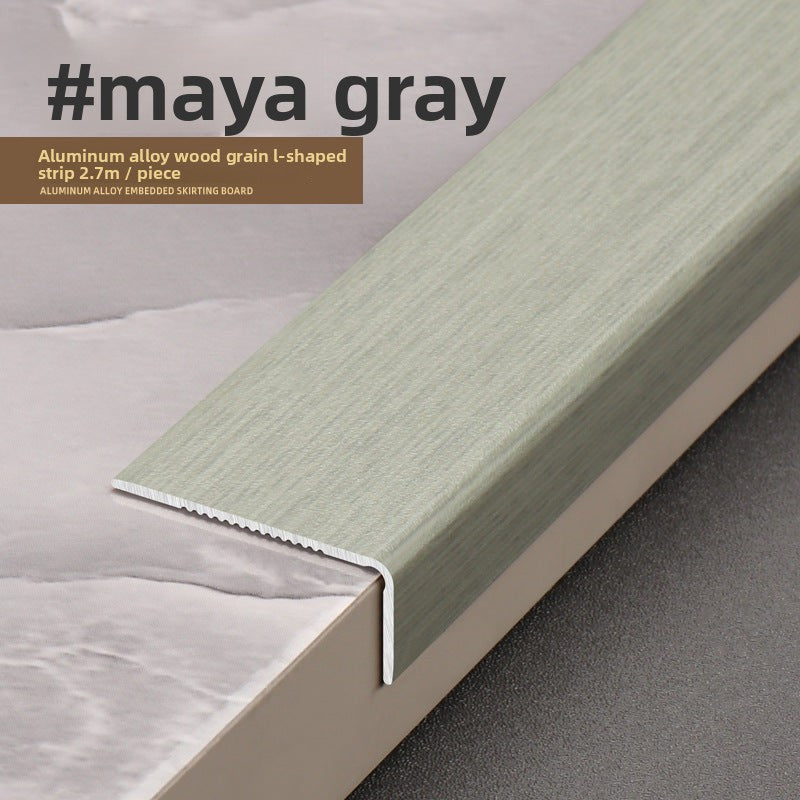 Aluminum alloy wood grain L Right-angle ultra-narrow wood flooring edge trim strip7Door threshold edging trim, wardrobe corner fastener strip