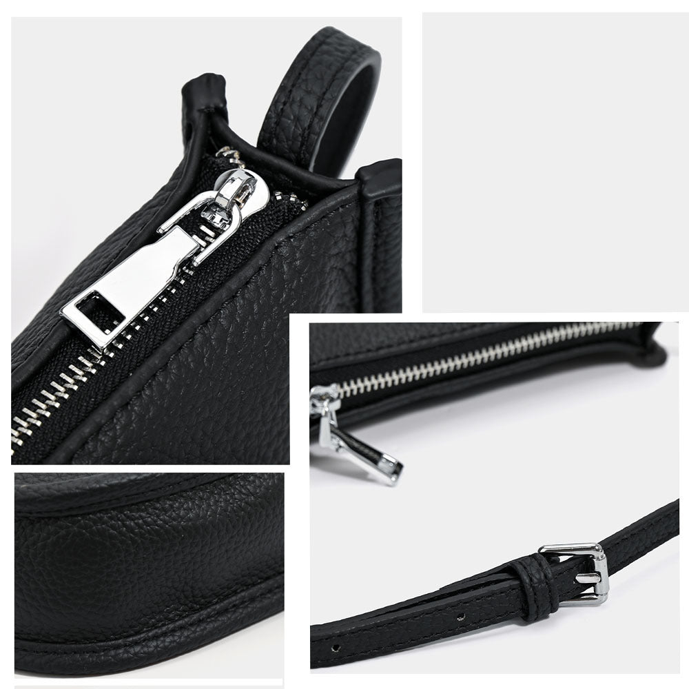 Genuine Leather Phone Bag Niche Fashion Small Bag for Women High-end Casual Simple Versatile Portable Shoulder Crossbody Bag