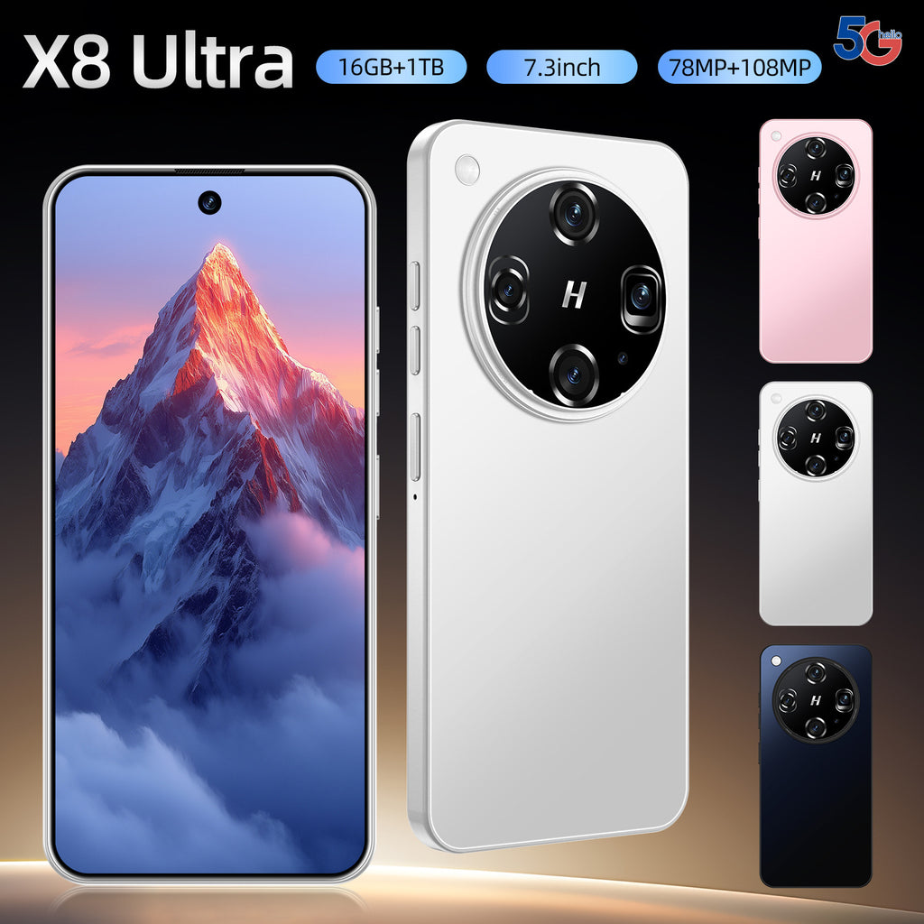 New X8 Ultra Android Smartphone7.3Large Screen with Perforations16+1T E-commerce available