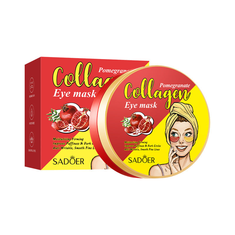Pomegranate Collagen Moisturizing Eye Mask SADOER Firming and Moisturizing Eye Mask Patch Cross-Border Wholesale