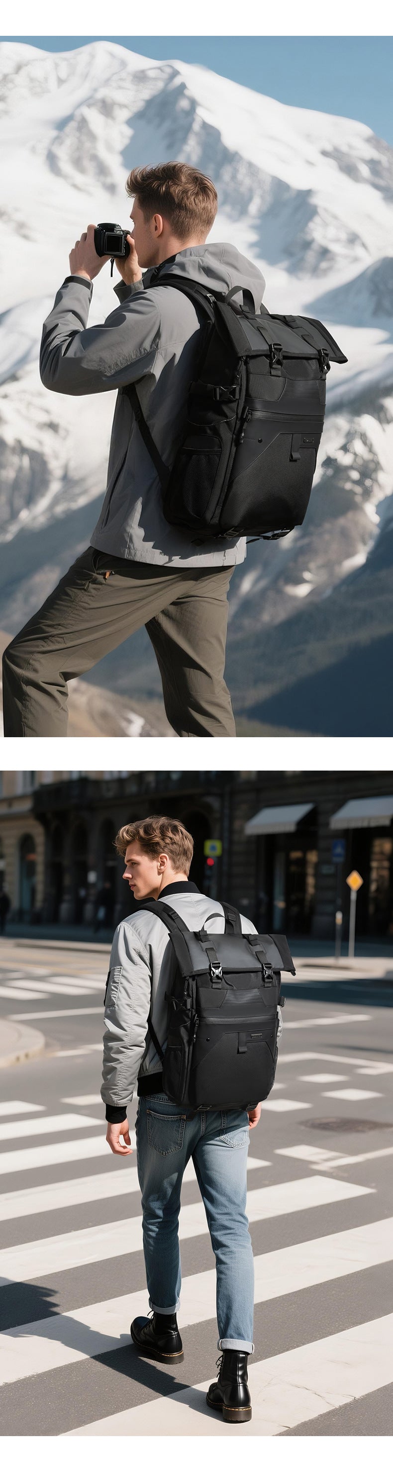 OZUKO Casual Backpack Backpack School Bag Large Capacity Waterproof Computer Bag Unisex Travel Commuting Bag