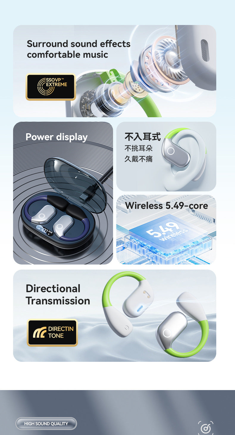 New M82Ear Hanging Type OWS Bluetooth Headset Wireless Running Sports Not Into Ear Noise Reduction Wireless Bluetooth Headset