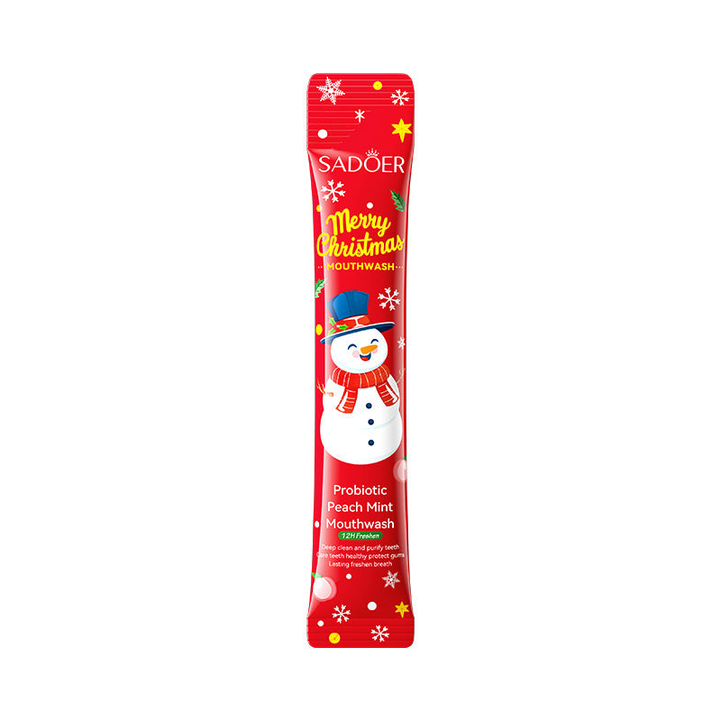 Cross-border Christmas Probiotic Mouthwash Strips10ml  SADOER Green Lemon Mint Export Manufacturer Wholesale