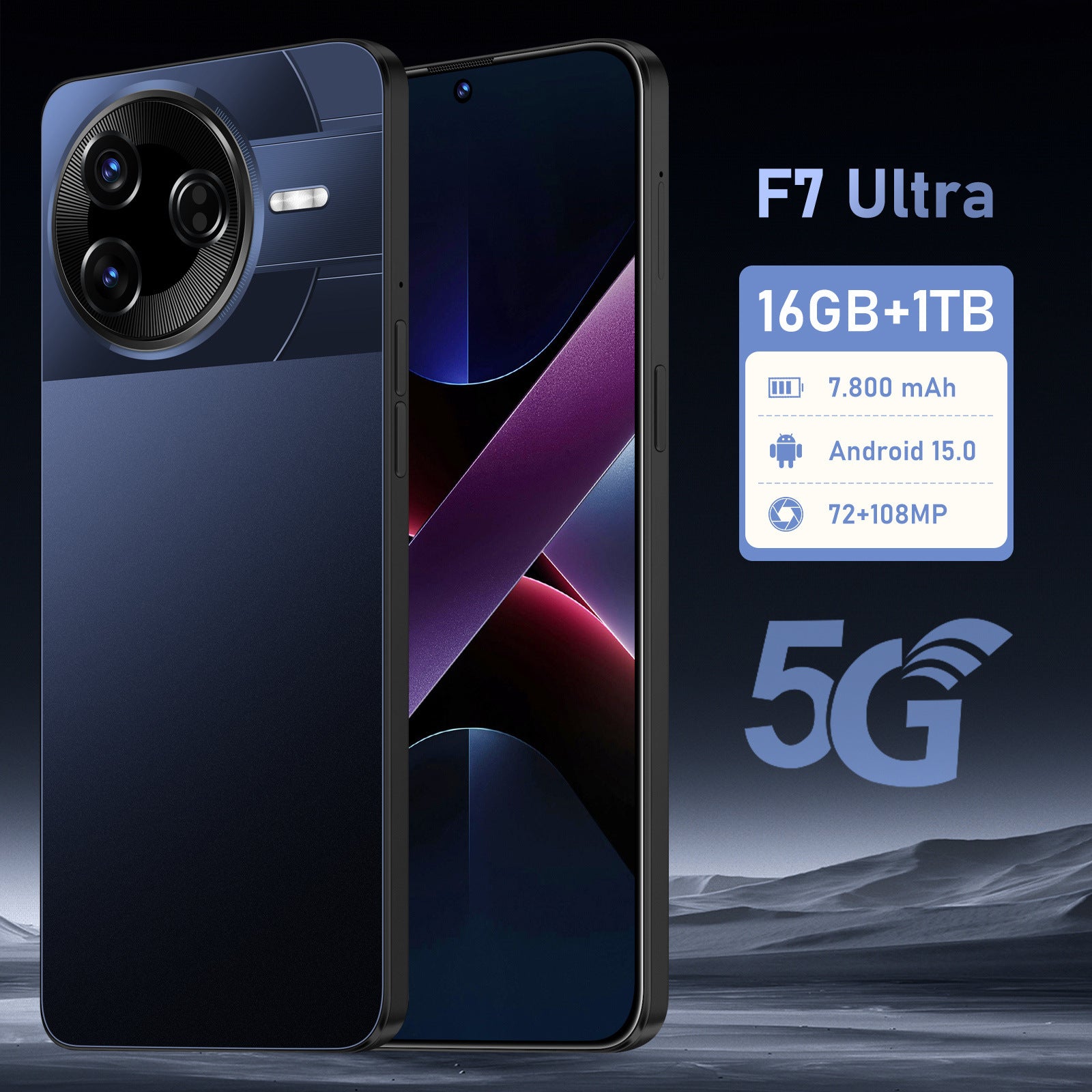 F7 Ultra Mobile Phone7.3Inch Hd Large Screen16+1T True5G Android15Smartphone Manufacturer