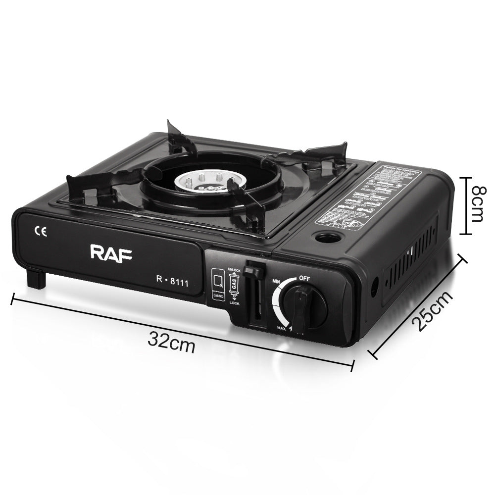 RAF Gas Stove Single Burner Household Liquefied Gas Tabletop Flameout Protection Glass Rotating High Heat Natural Gas R.8111