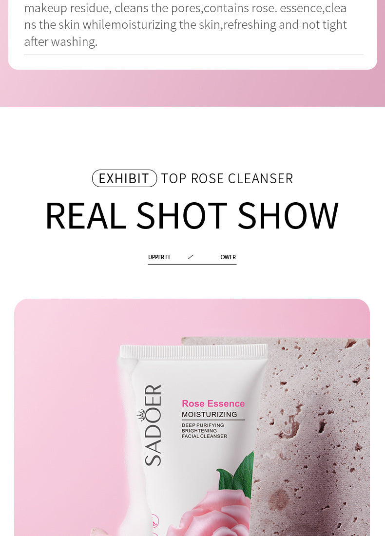 Facial Cleanser SADOER Rose Facial Cleanser100g Deep Cleaning  Foreign Trade Live Wholesale