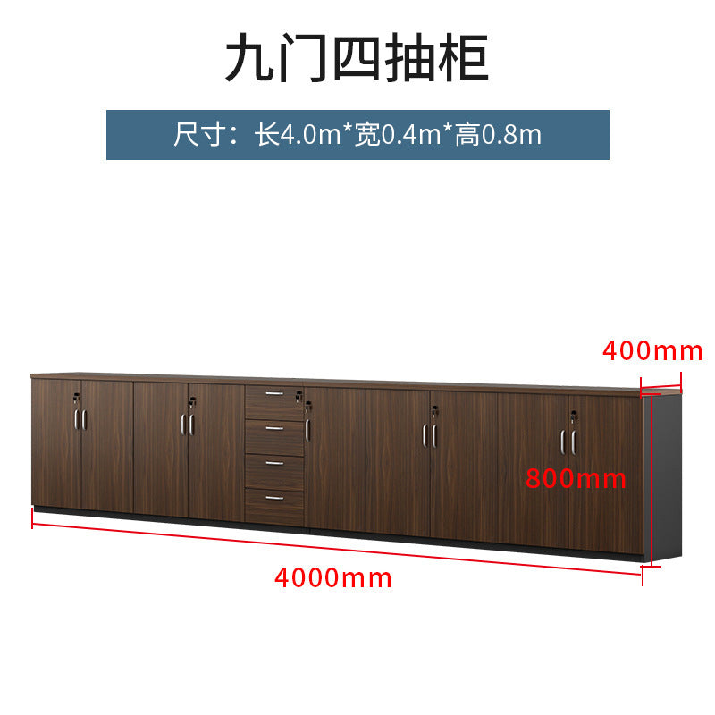 Office File Cabinet with Lock, Low Cabinet, Storage Cabinet, Floor-standing Wooden Office Partition Cabinet for Staff