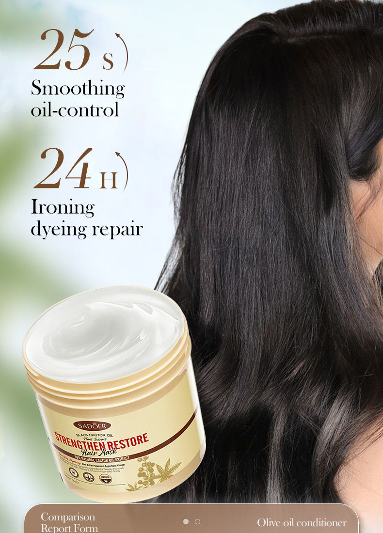 Black Castor Oil Hair Mask500gSADOER Nourishing, Smooth and Fluffy Conditioner Cross-Border Wholesale