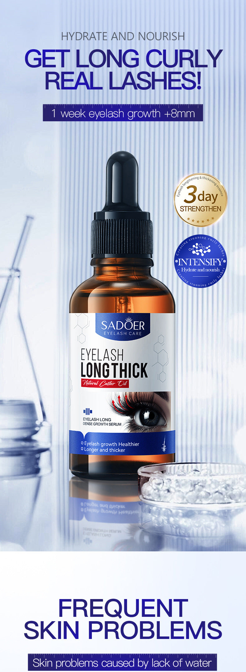 Curling Eyelashes Thick Mascara SADOER Long and Dense Essence Liquid  Wholesale