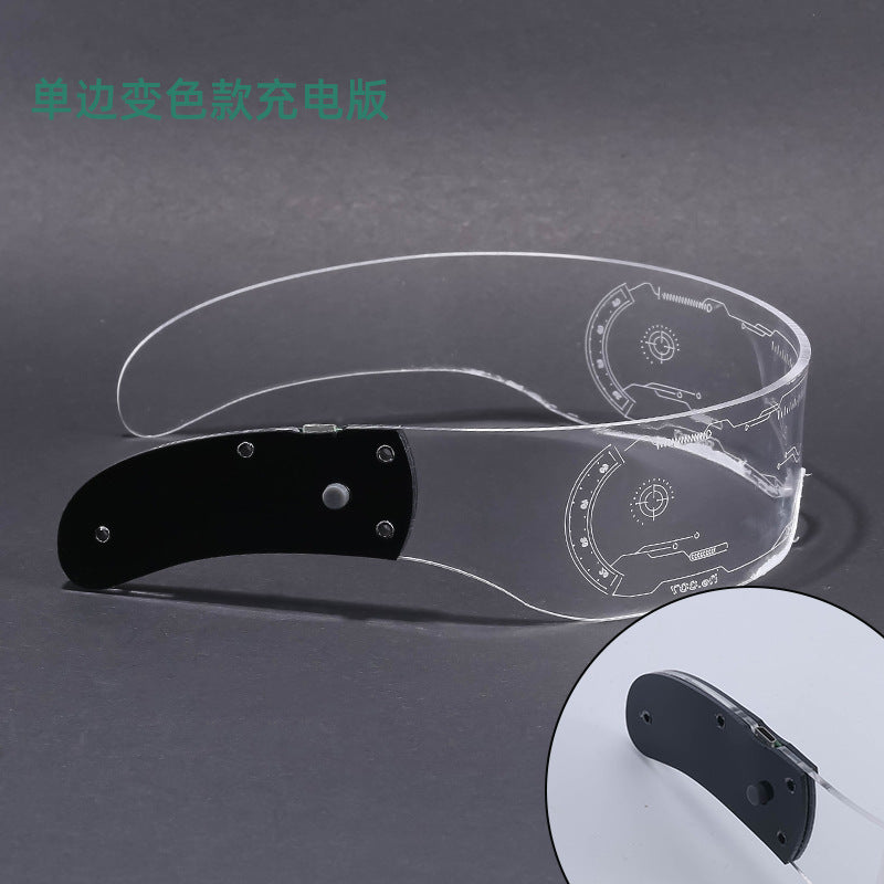 LED Light-emitting Glasses Trendy Future Technology Style Same Style Bar Disco Flashing Rechargeable Glasses
