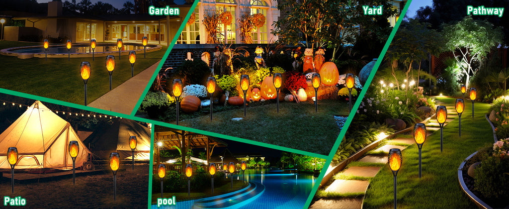 Popular96LED Solar Torch Light Outdoor Garden Flame Light51LED Lawn Garden Landscape Light