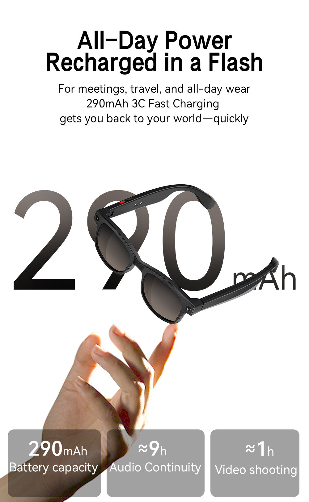 AIMB-G2Smart Glasses800100 Megapixel Camera Ai Translation Character Recognition1200P Anti-Shake Video Recording