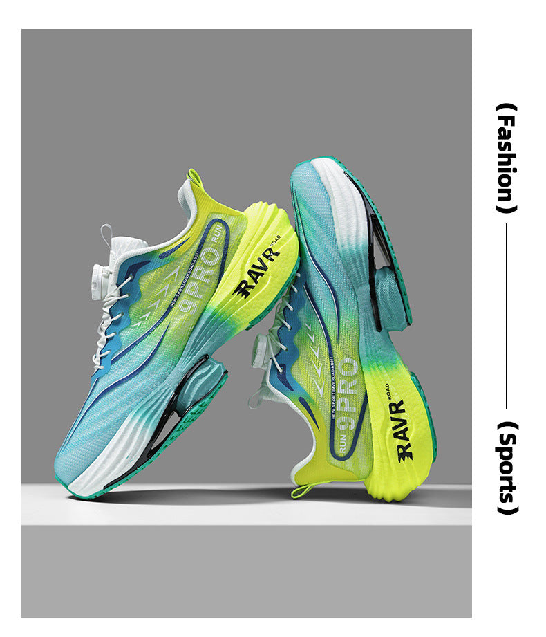 2025Autumn Winter New Double Mesh Comfortable Knob Buckle Sports Shoes Parent-Child Super Soft Sole Carbon Plate Wear-Resistant Running