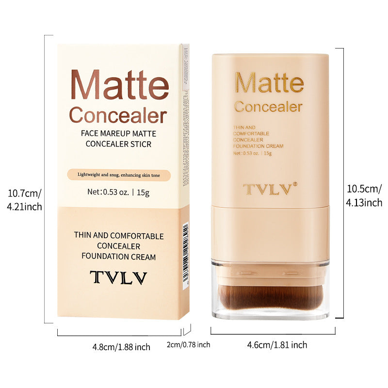 TK Specialized Flawless Dual-Head Eraser Foundation Stick Water Glossy Skin Concealer Long-Lasting with Brush Head Hydrating Makeup Remover