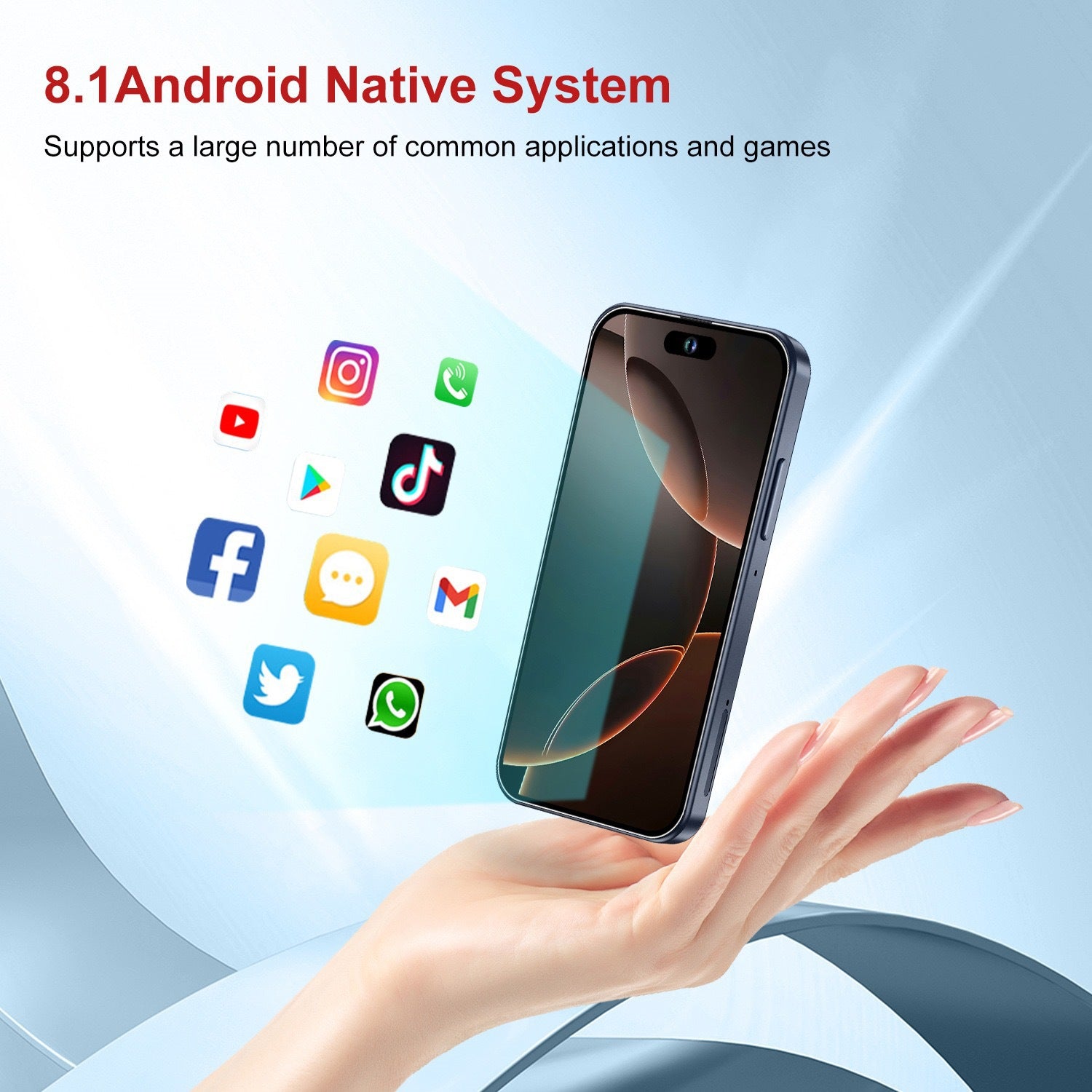 mini  i16promax Mobile Phone i16pro Mini Perforated Screen Mobile Phone 4.0Dual SIM Backup Phone