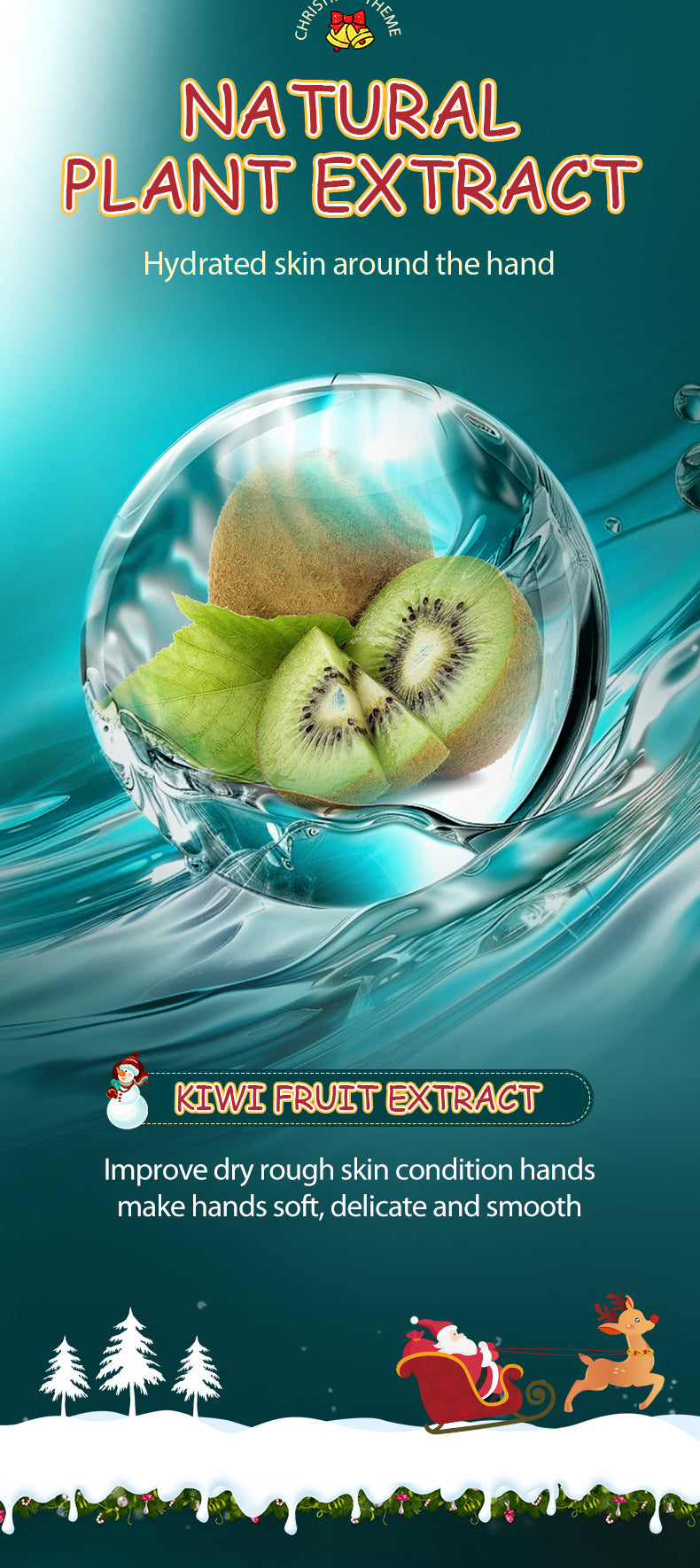 Christmas Kiwi Smooth Hand Cream SADOER Anti-chapped Moisturizing Hand Cream  Wholesale