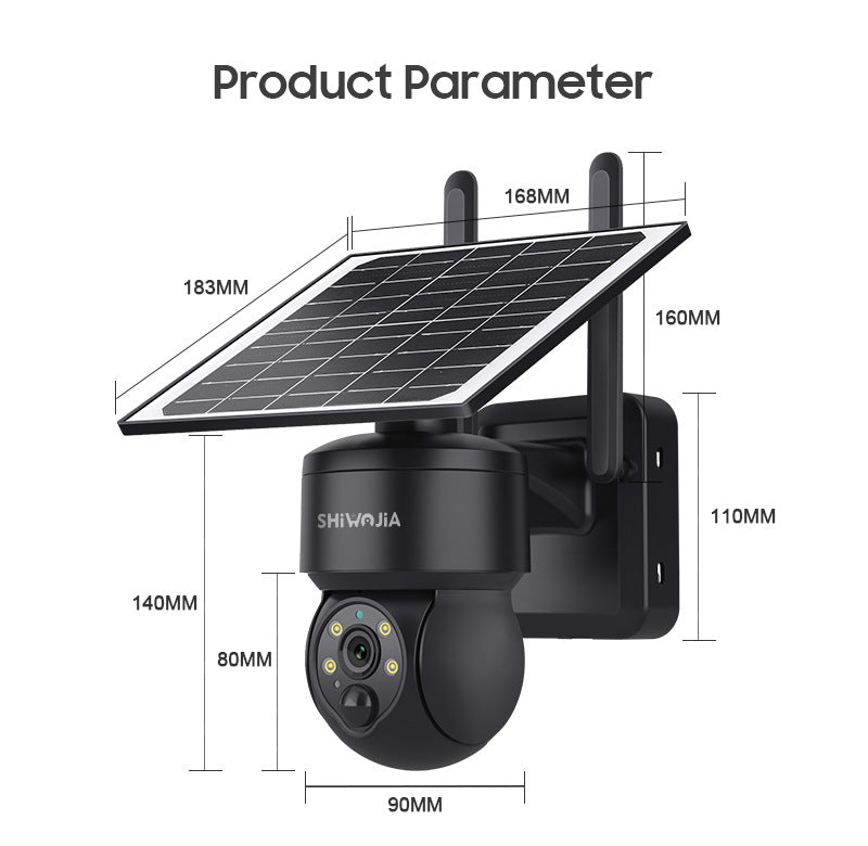 4G Solar HD400Megapixel outdoor courtyard surveillance camera with infrared night vision PIR Detection