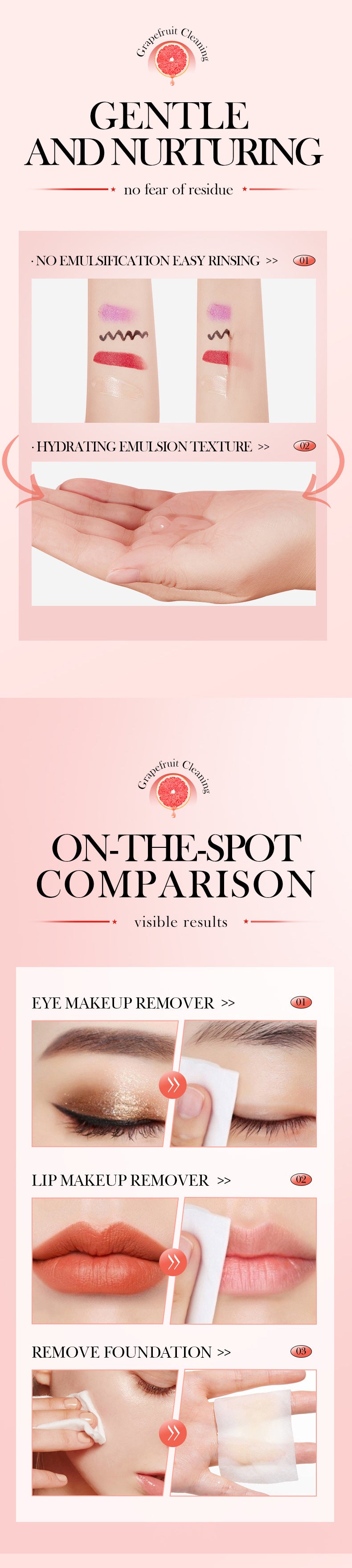 Cross-border Grapefruit Makeup Remover5mlx10pcs Refreshing Gentle Cleansing Care Clean Makeup Remover Export Manufacturer Wholesale