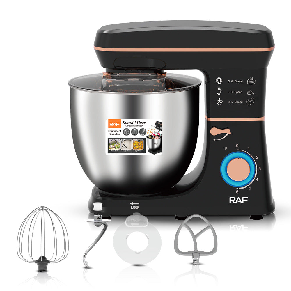 Chef Machine Fully Automatic Dough Mixer Kneading Stirring Milk Cap Egg Beater Desktop Commercial Small Multi-Functional5.5L